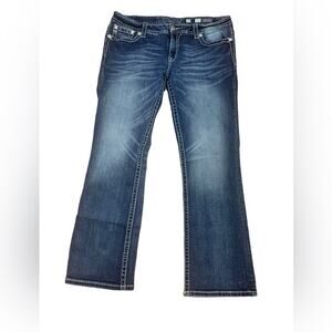 Miss Me women's 32 mid rise easy boot cut jeans rodeo western bling cowgirl show